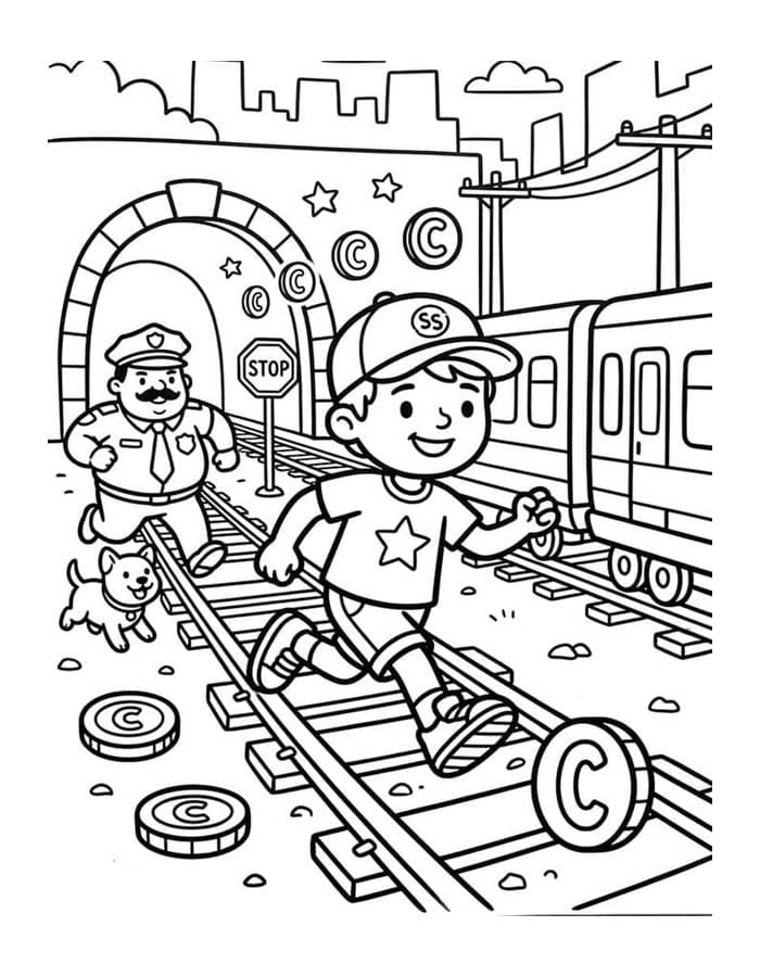 Obraz Subway Surfers zdarma omalovánka