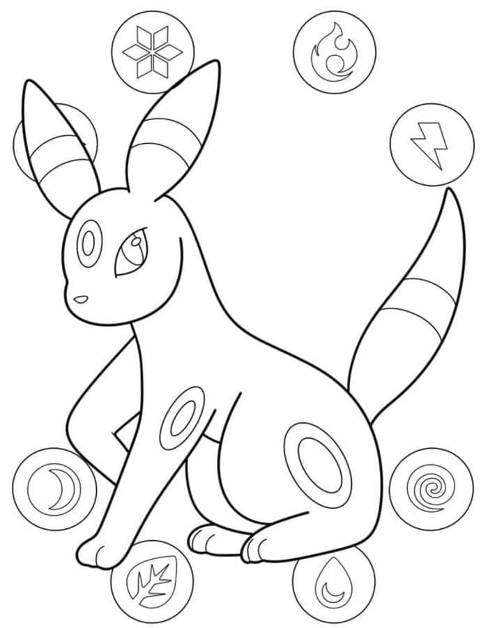 Obraz Umbreon zdarma omalovánka