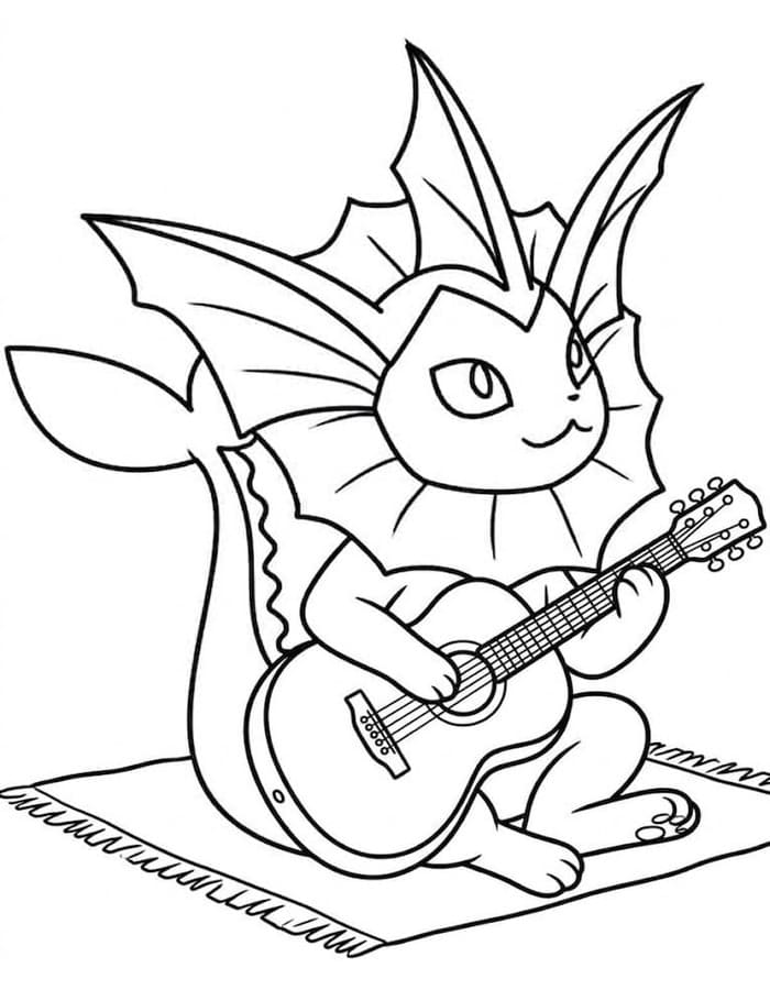 Obraz Vaporeon tisknutelné omalovánka