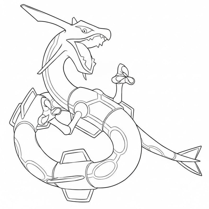 Rayquaza k vytisknutí zdarma omalovánka