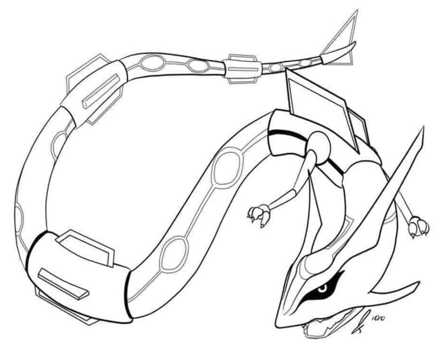 Rayquaza prostý tisknutelné omalovánka