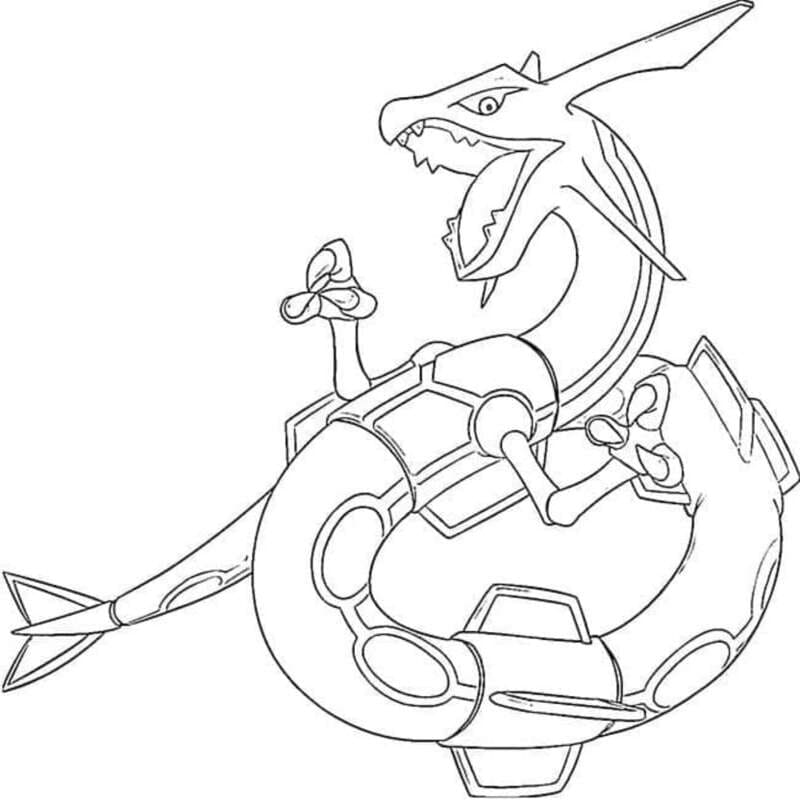 Rayquaza tisknutelné pro děti omalovánka