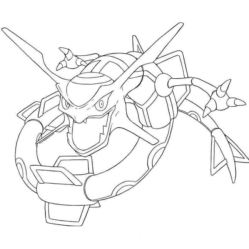 Rayquaza základní tisknutelné omalovánka