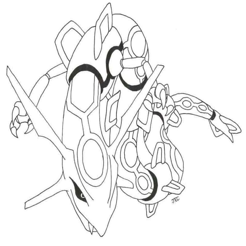 Rayquaza zdarma pro děti omalovánka