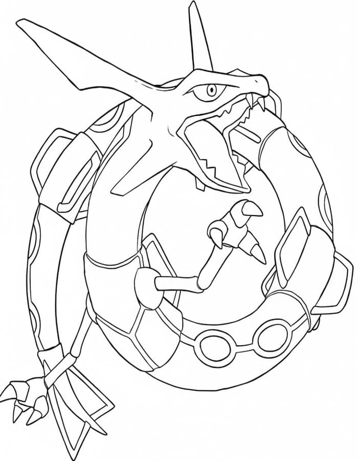 Rayquaza zdarma prostý tisknutelné omalovánka