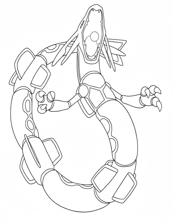 Rayquaza zdarma prostý omalovánka