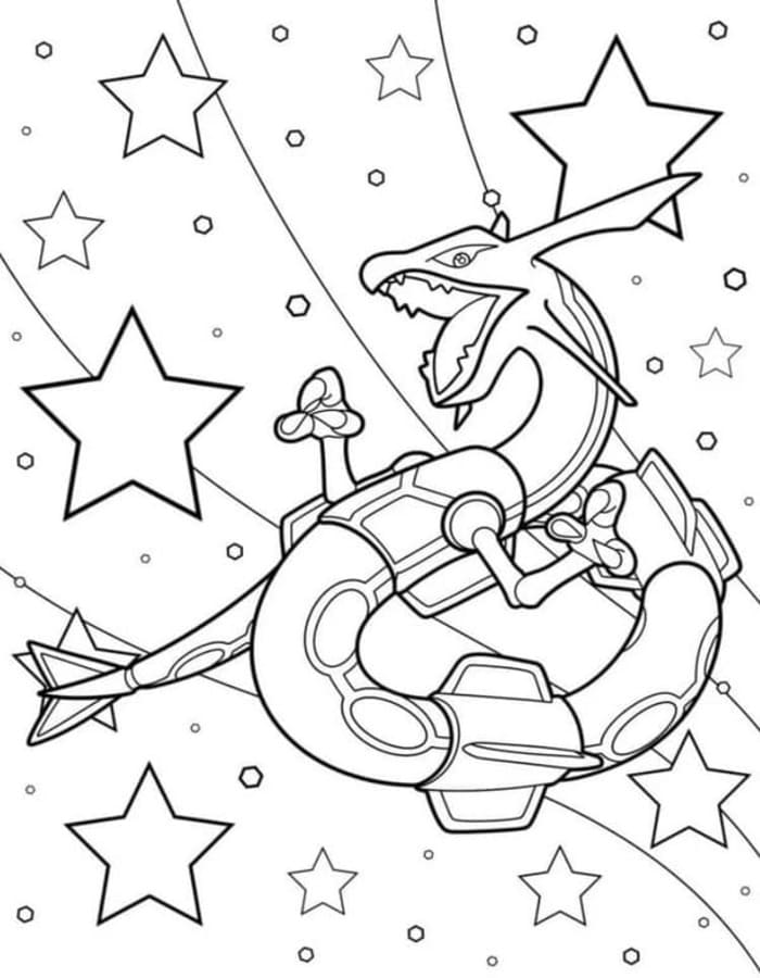 Rayquaza zdarma snadný tisknutelné omalovánka