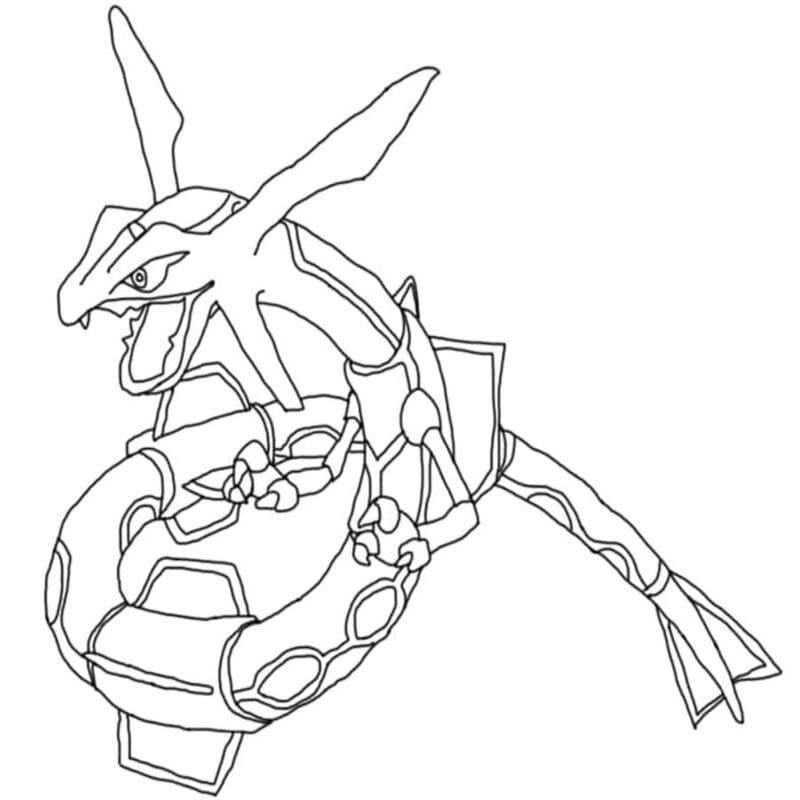 Rayquaza zdarma základní tisknutelné omalovánka