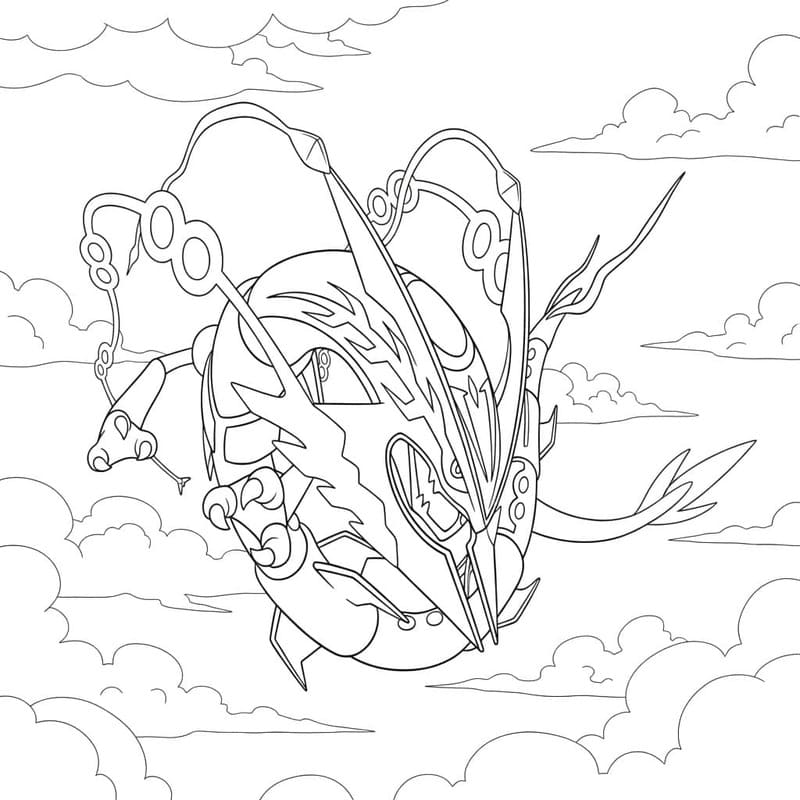 Rayquaza zdarma základní omalovánka