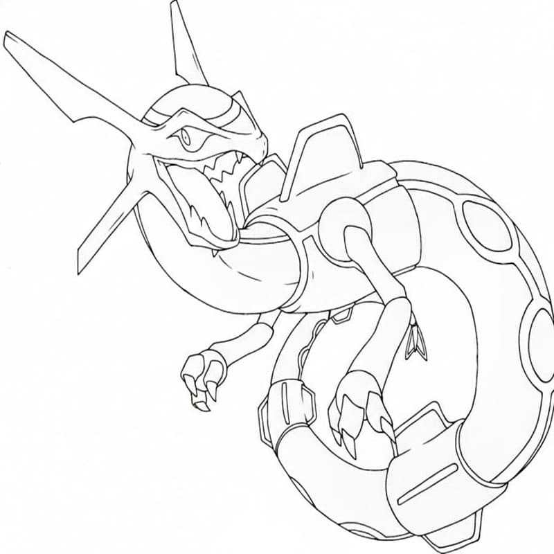 Rayquaza zdarma omalovánka