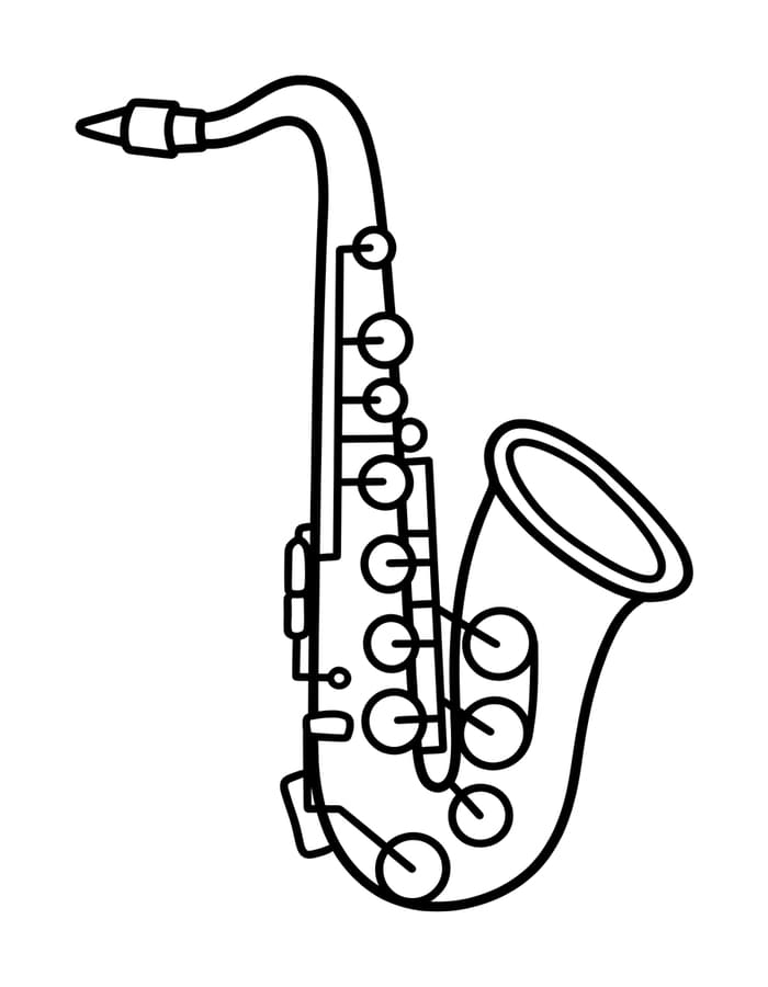 Saxofon k vytisknutí omalovánka