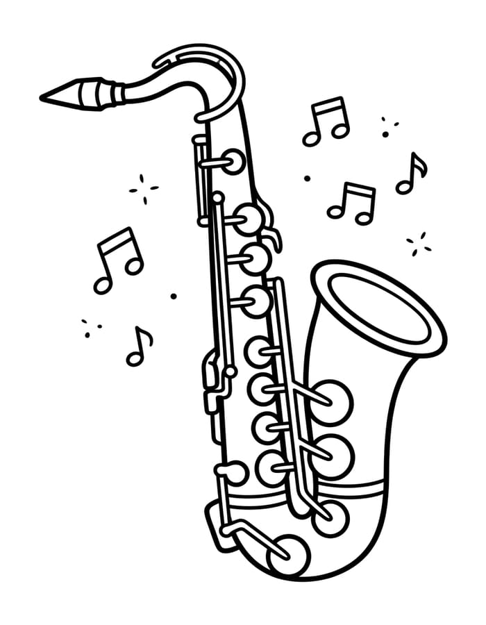 Saxofon omalovánky