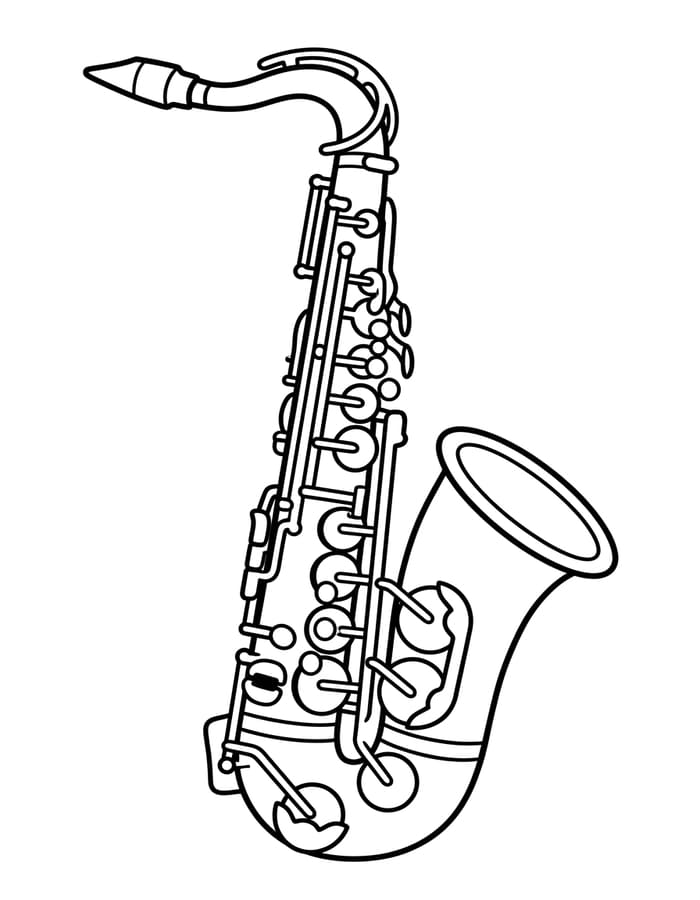 Saxofon tisknutelné omalovánka