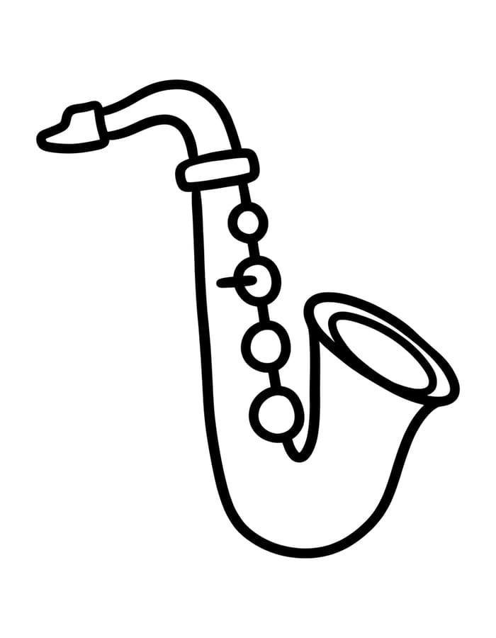 Saxofon základní tisknutelné omalovánka