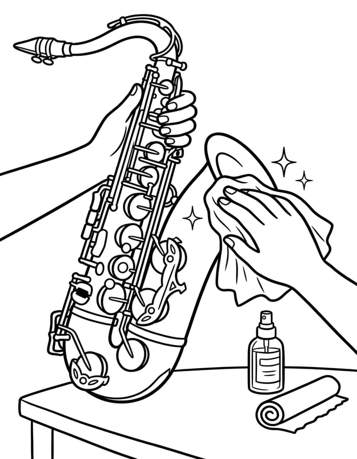 Saxofon zdarma základní omalovánka
