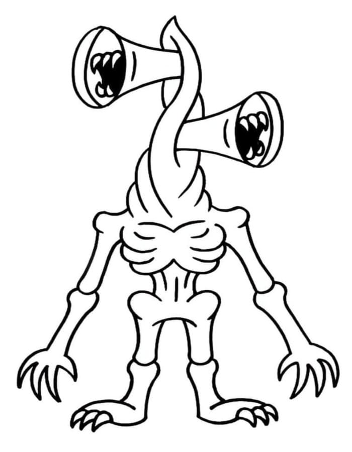 Siren Head základní tisknutelné omalovánka