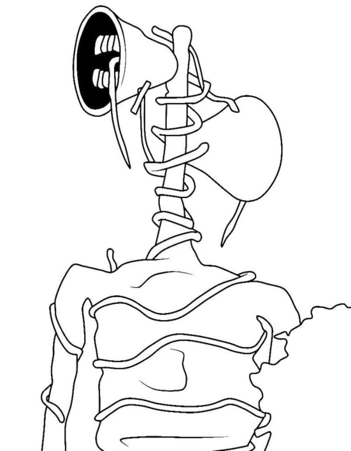 Siren Head zdarma základní tisknutelné omalovánka