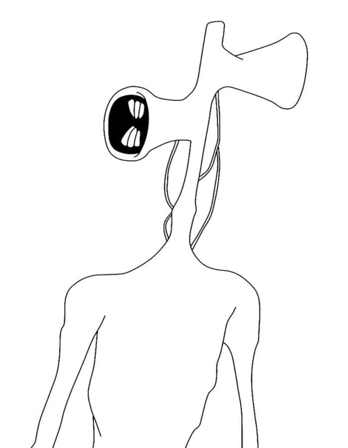 Siren Head zdarma omalovánka