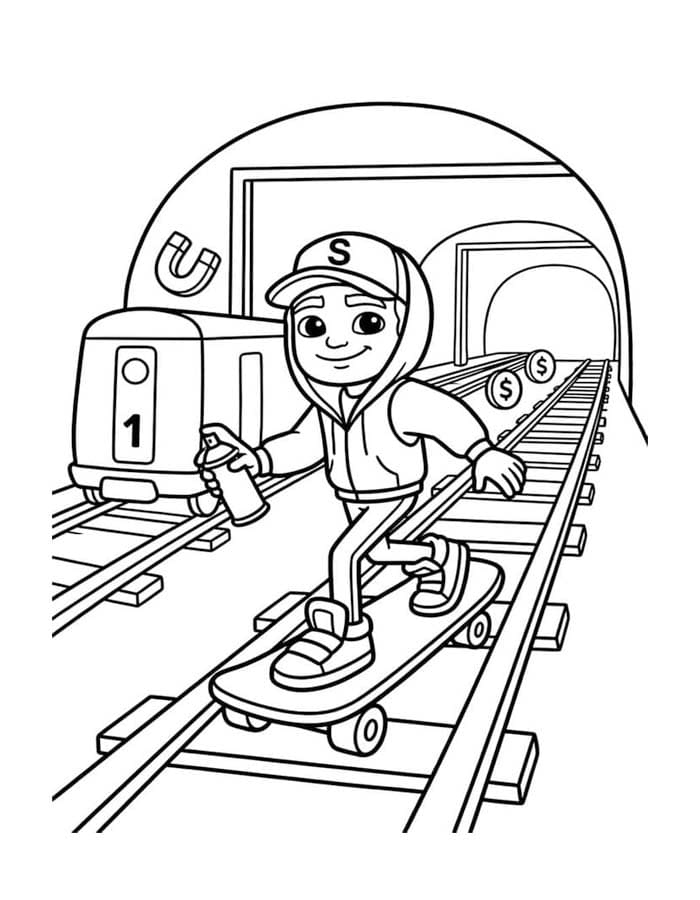 Subway Surfers prostý tisknutelné omalovánka