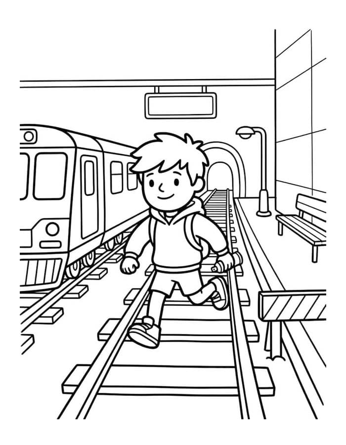 Subway Surfers snadný tisknutelné omalovánka