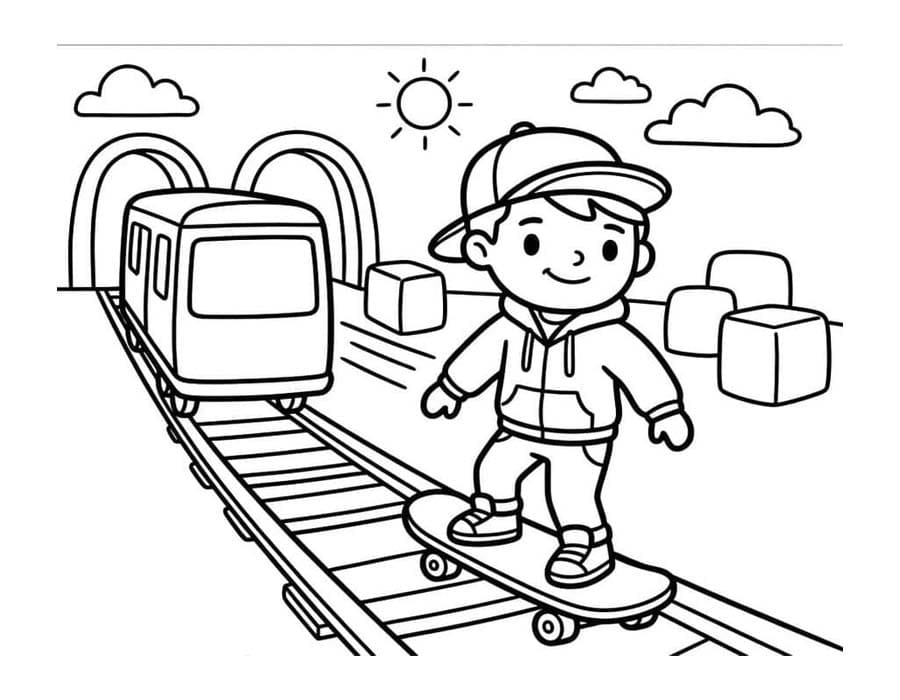 Subway Surfers zdarma prostý tisknutelné omalovánka