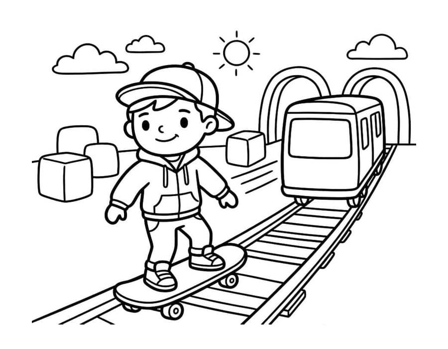 Subway Surfers zdarma prostý omalovánka