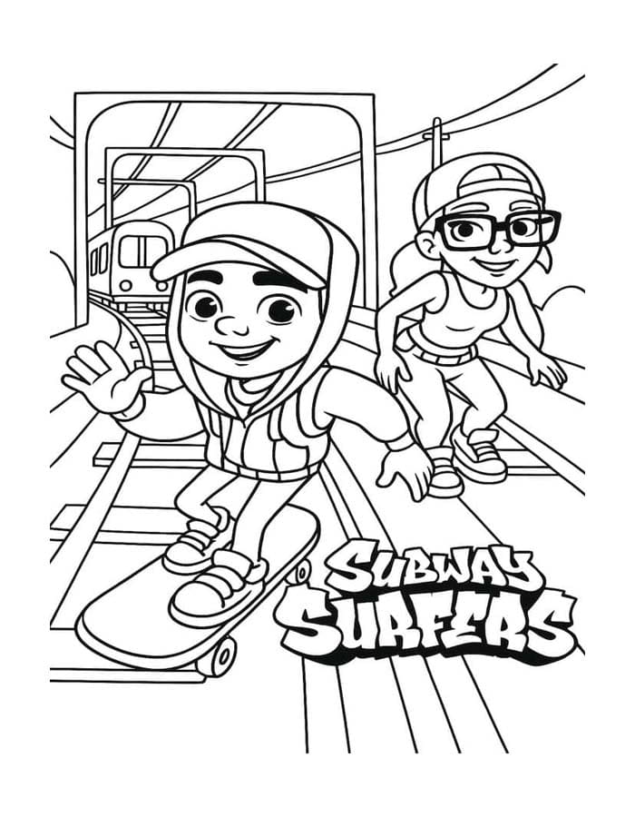 Subway Surfers zdarma snadný tisknutelné omalovánka