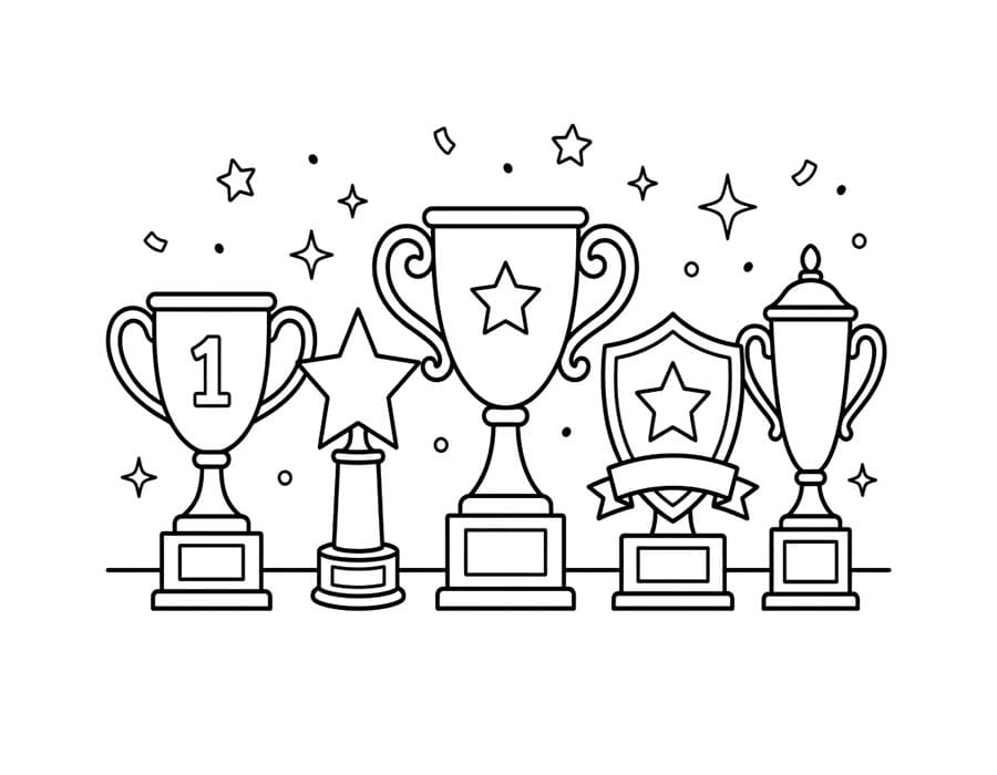 Trofej k vytisknutí zdarma omalovánka
