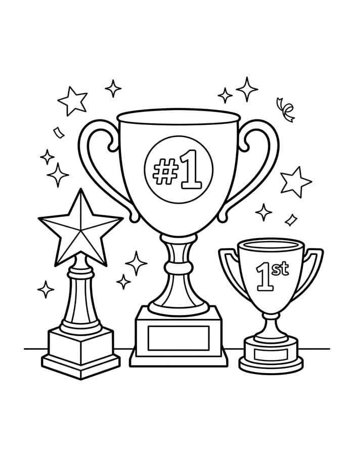 Trofej základní tisknutelné omalovánka