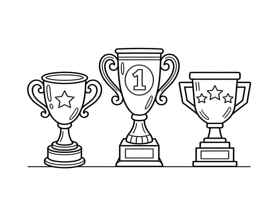 Trofej zdarma prostý omalovánka