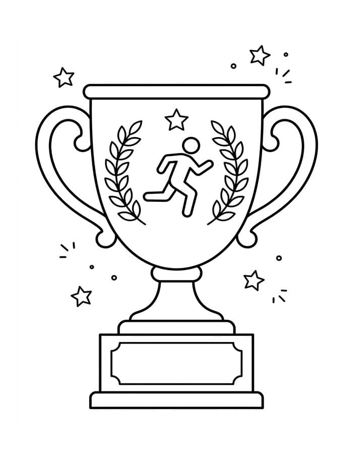 Trofej zdarma snadný tisknutelné omalovánka