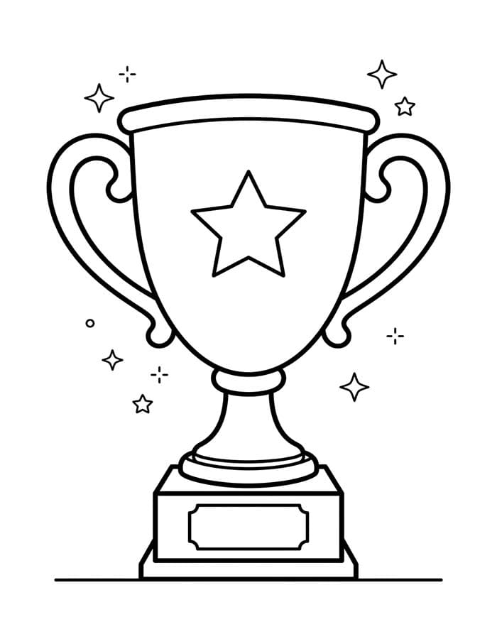 Trofej zdarma tisknutelné pro děti omalovánka