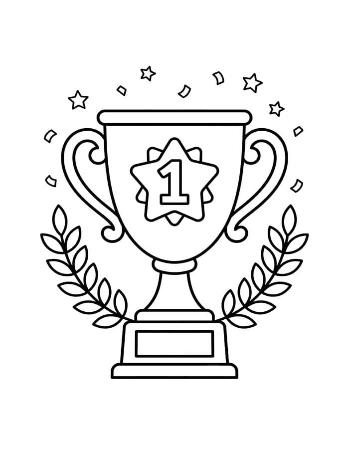 Trofej zdarma základní tisknutelné omalovánka