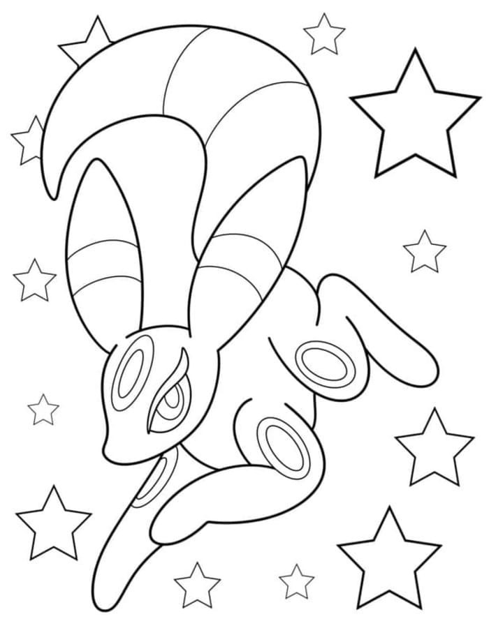 Umbreon prostý tisknutelné omalovánka