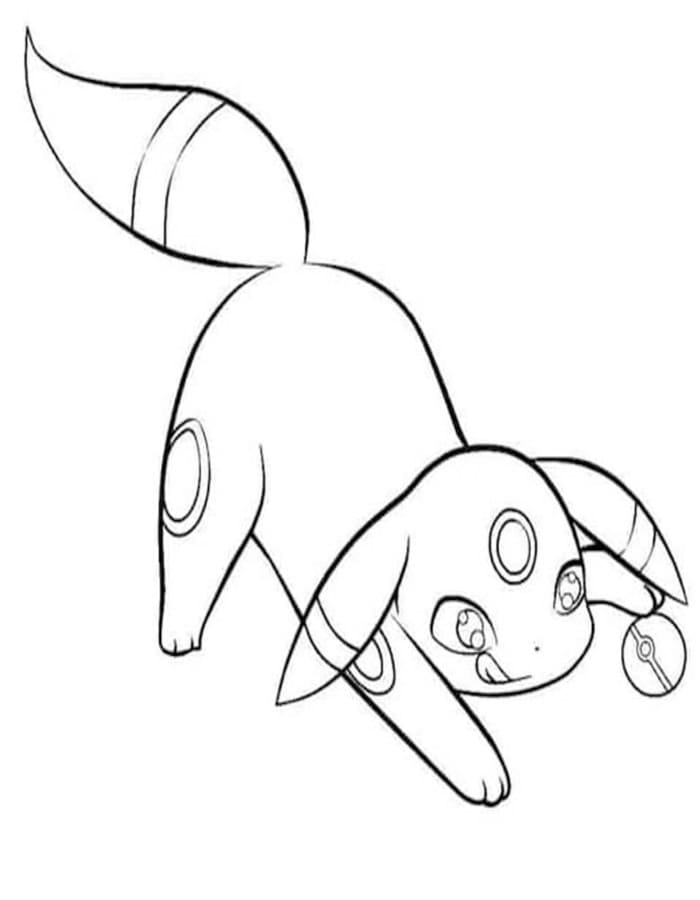 Umbreon snadný tisknutelné omalovánka
