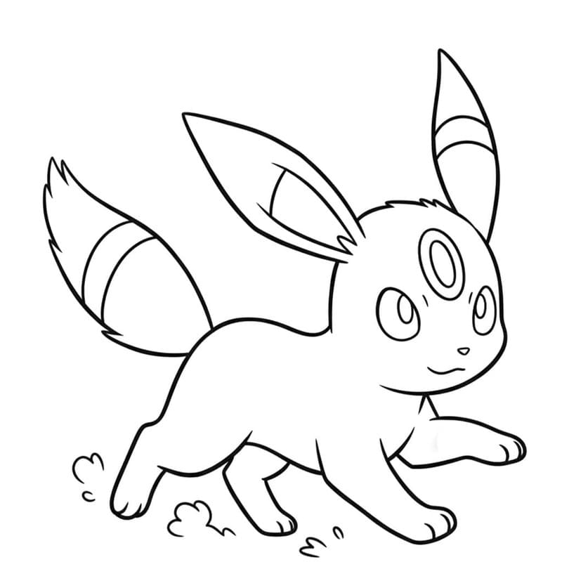 Umbreon tisknutelné pro děti omalovánka