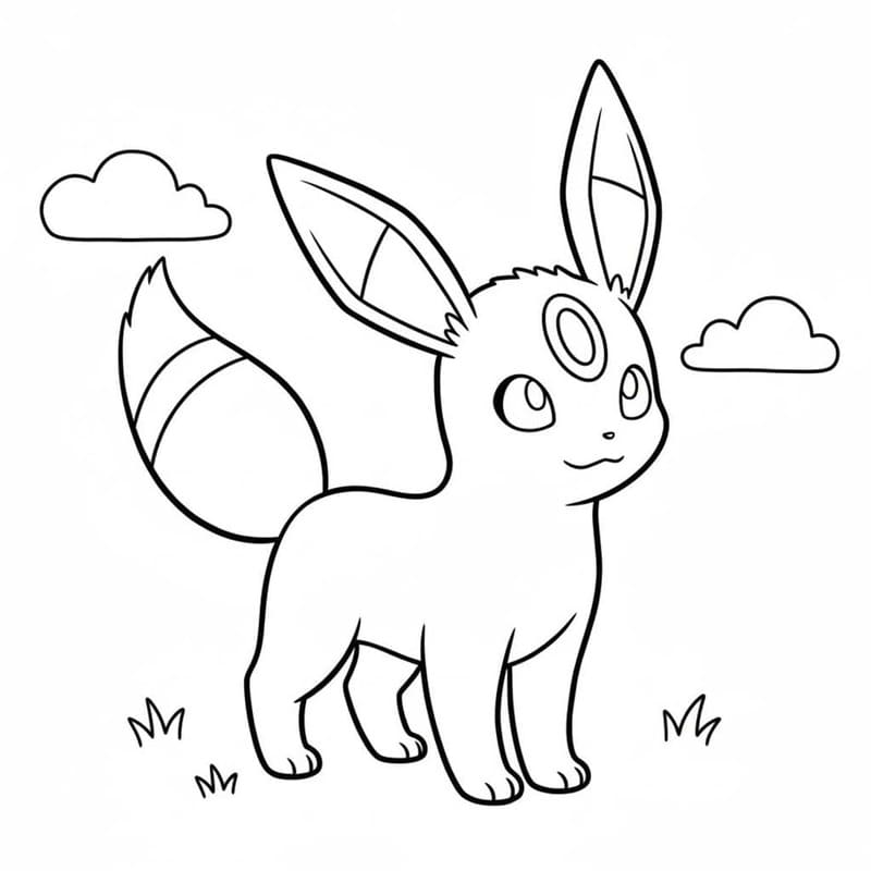 Umbreon tisknutelné omalovánka