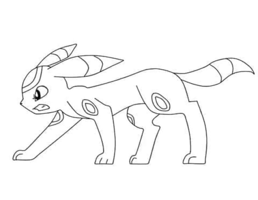 Umbreon základní tisknutelné omalovánka