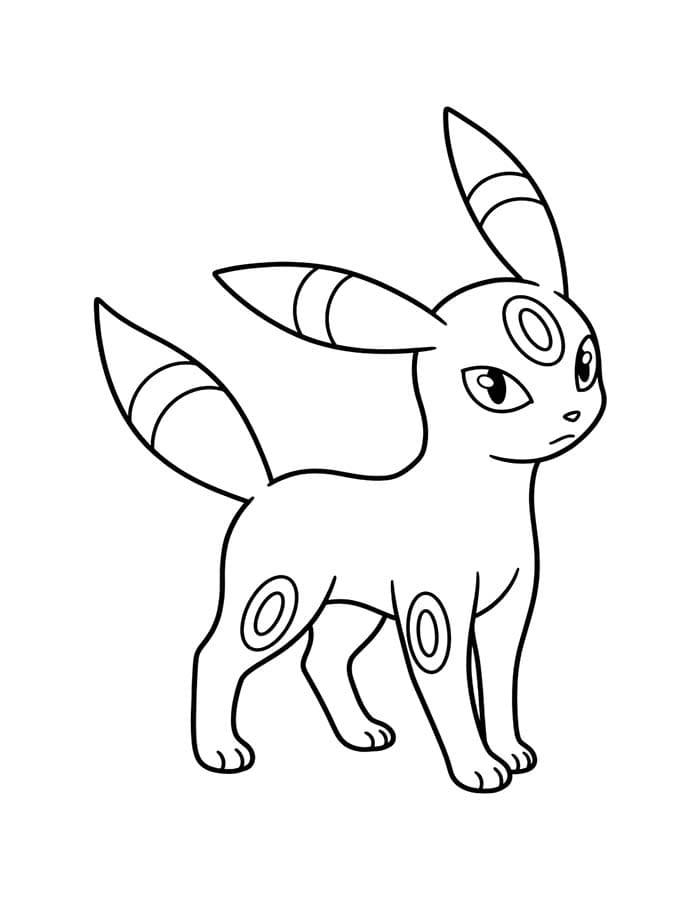 Umbreon zdarma pro děti omalovánka