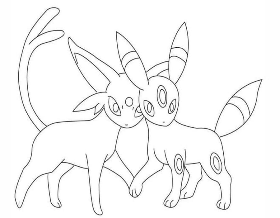 Umbreon zdarma prostý omalovánka