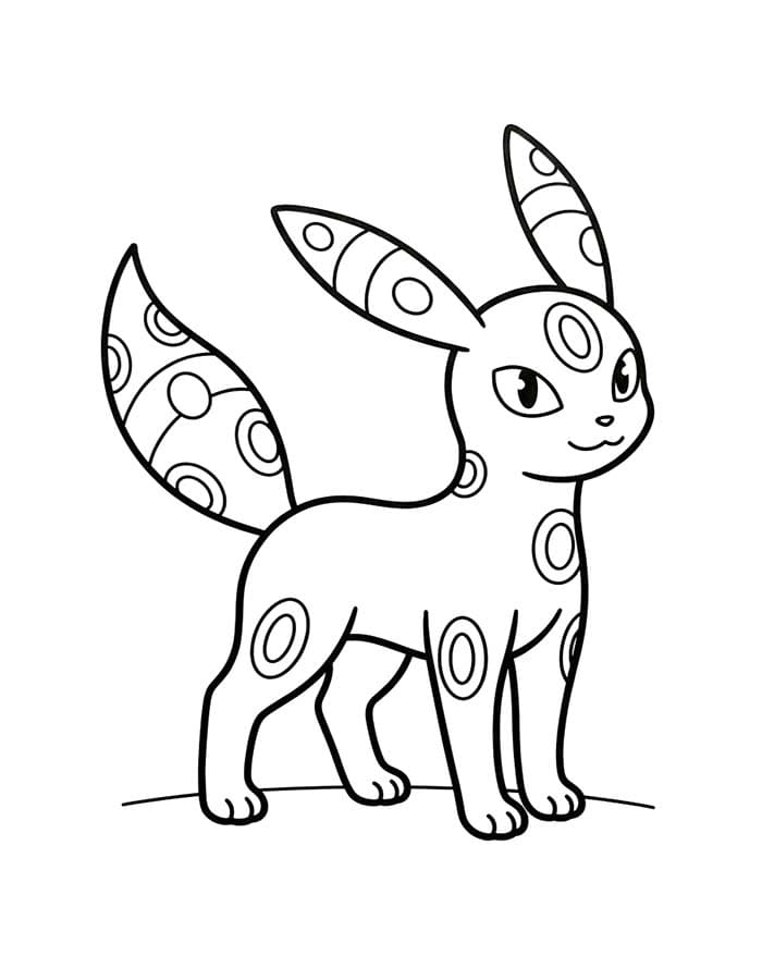 Umbreon zdarma tisknutelné pro děti omalovánka