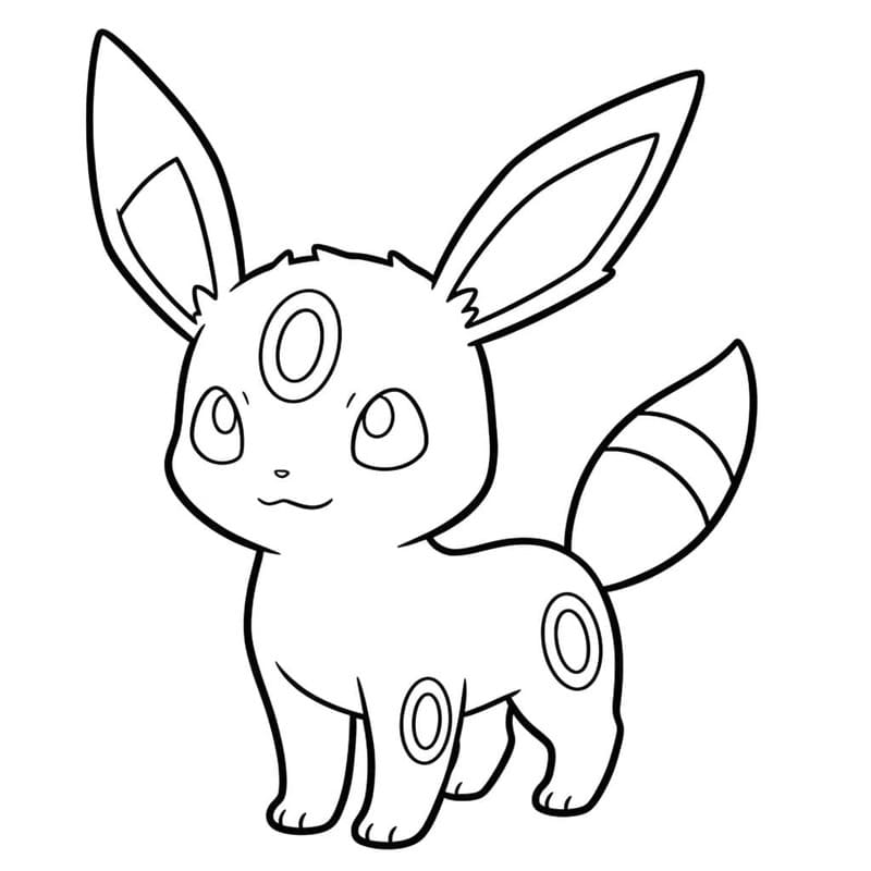 Umbreon zdarma základní tisknutelné omalovánka