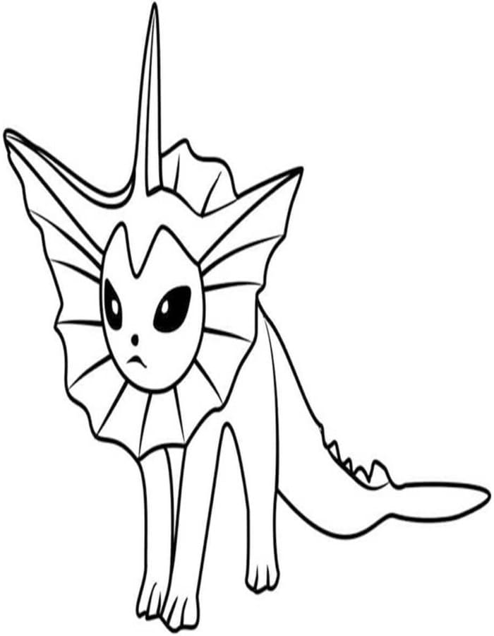 Vaporeon k vytisknutí zdarma omalovánka