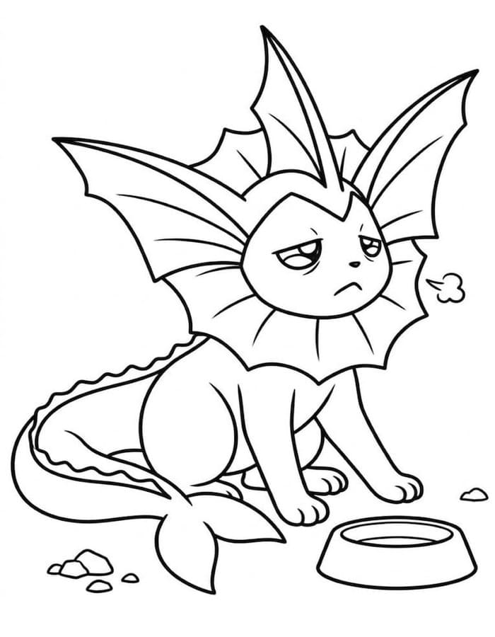 Vaporeon pro děti omalovánka