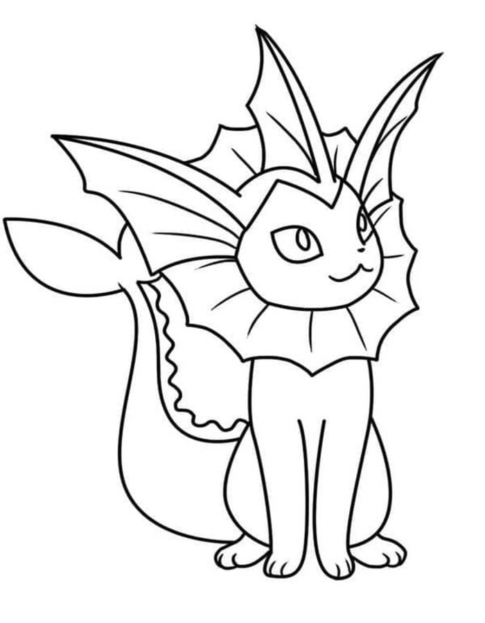 Vaporeon snadný tisknutelné omalovánka