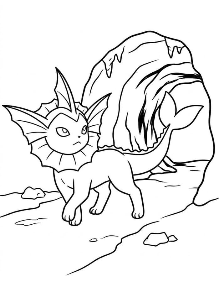 Vaporeon tisknutelné omalovánka