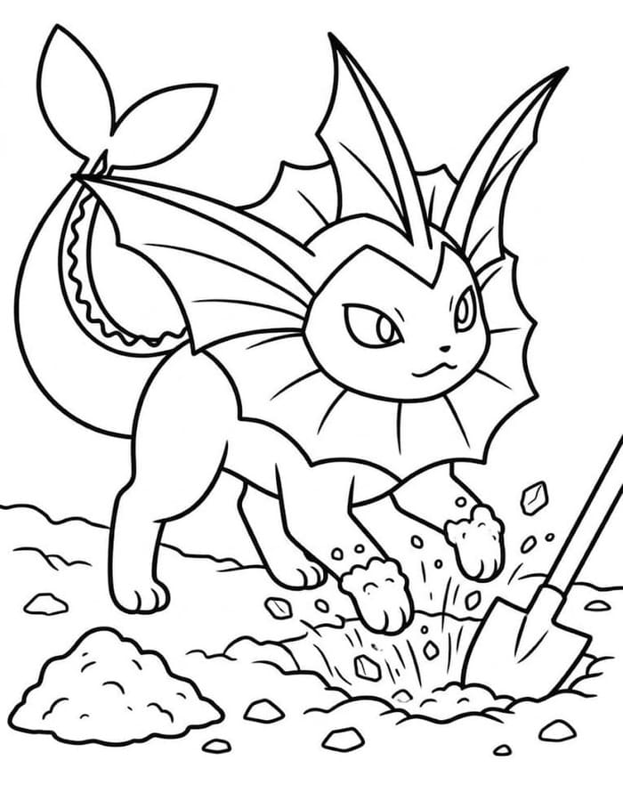 Vaporeon základní tisknutelné omalovánka