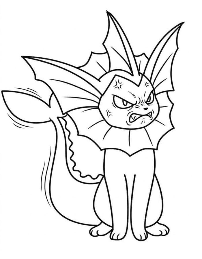 Vaporeon zdarma prostý tisknutelné omalovánka