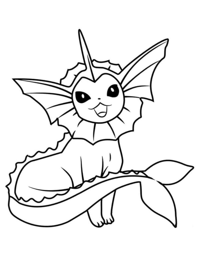 Vaporeon zdarma snadný tisknutelné omalovánka