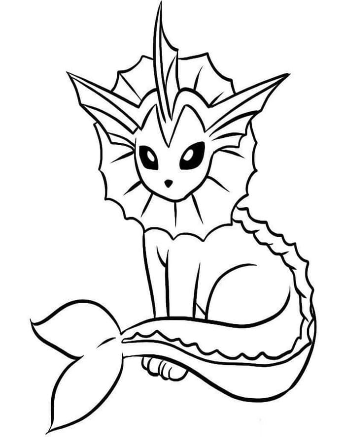 Vaporeon zdarma snadný omalovánka